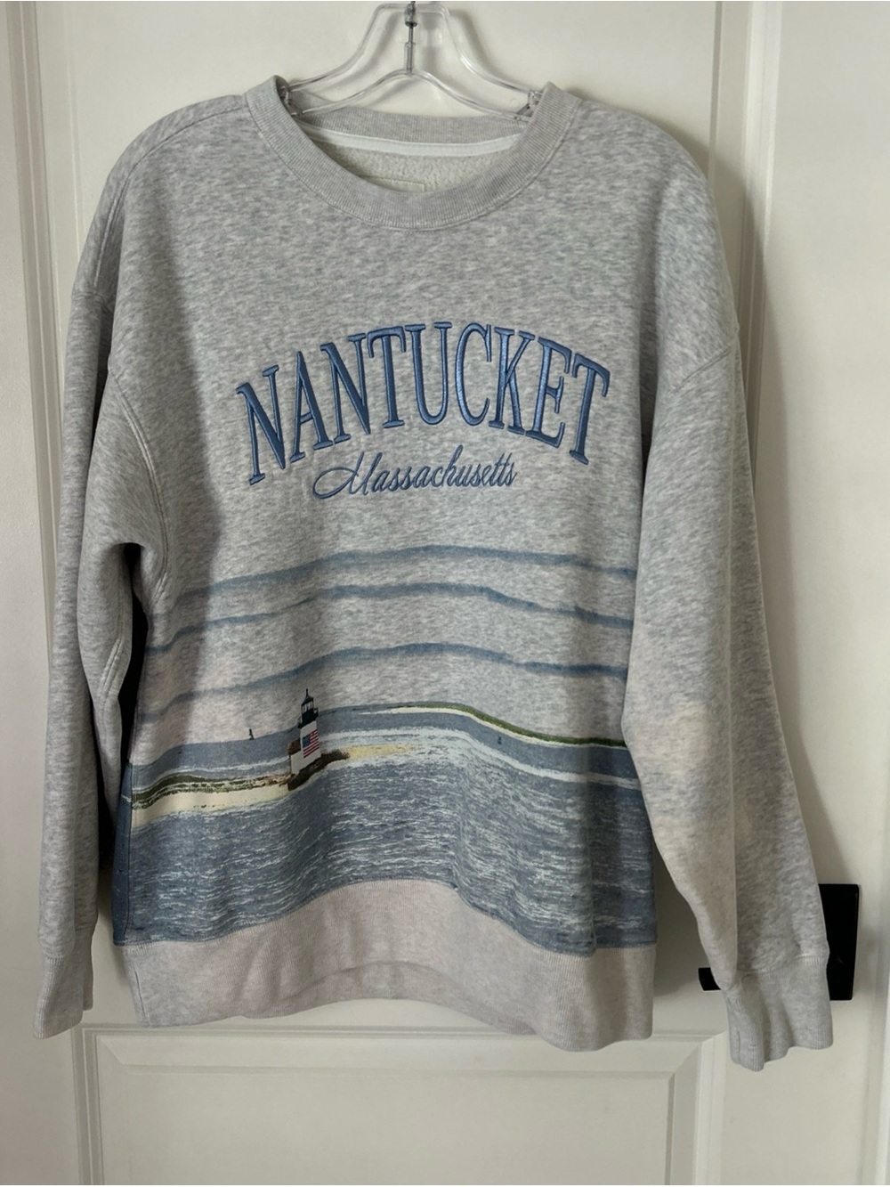 ABERCROMBIE & FITCH WOMENS SZ S NANTUCKET LIGHTHOUSE  OVERSIZED SWEATSHIRT SOFT